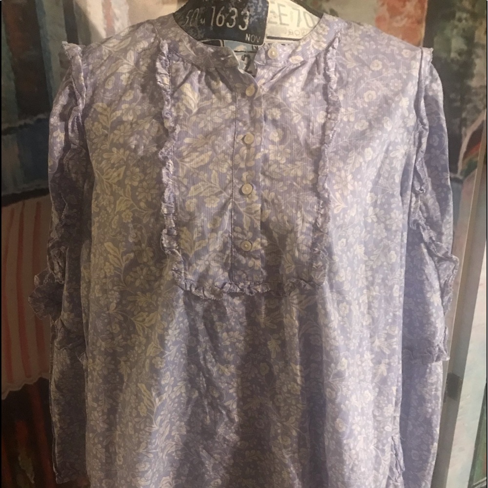 Point Sur Ruffled Sleeve Popover Shirt - Picture 2 of 9